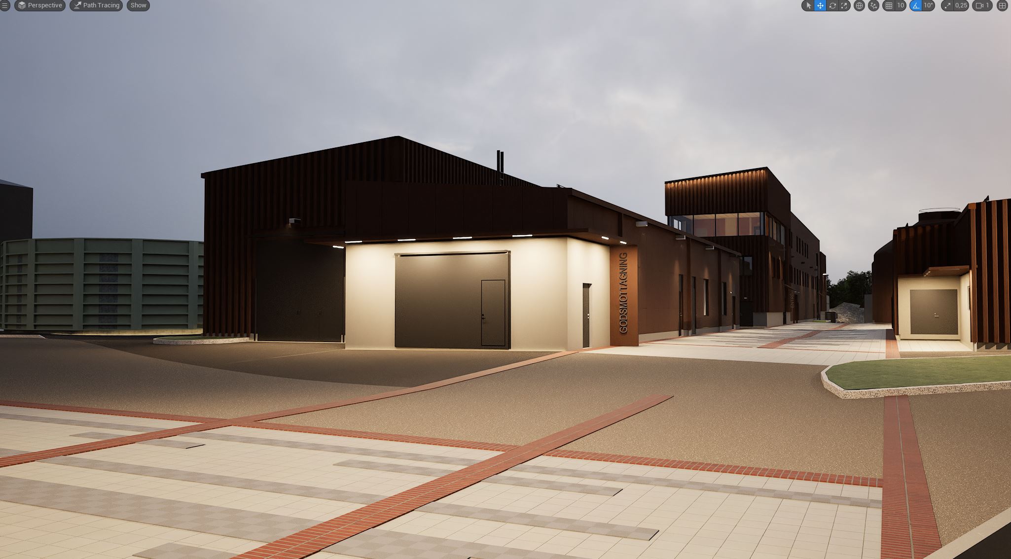 Visualiseringsbild på nya reningsverket på Lucerna.