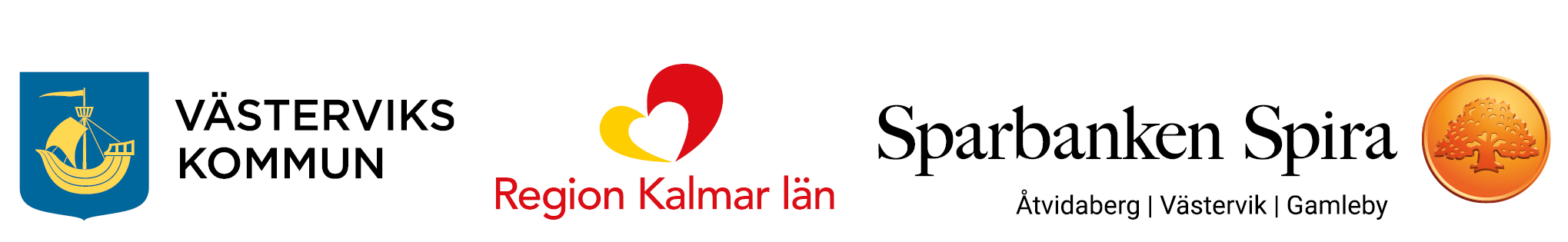 Västerviks kommuns- och region Kalmar läns logotyper