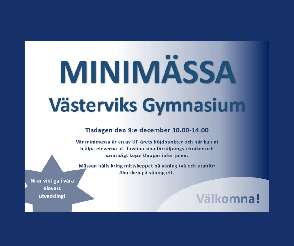 Bild på minimässan, tid och datum.