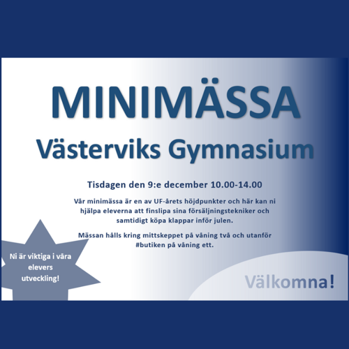 Bild på minimässan, tid och datum.