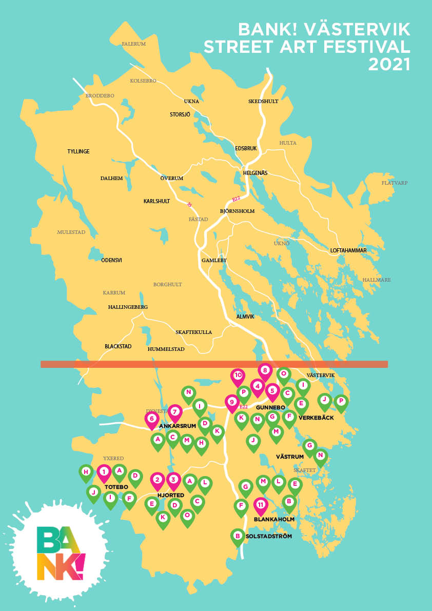Karta södra kommundelen