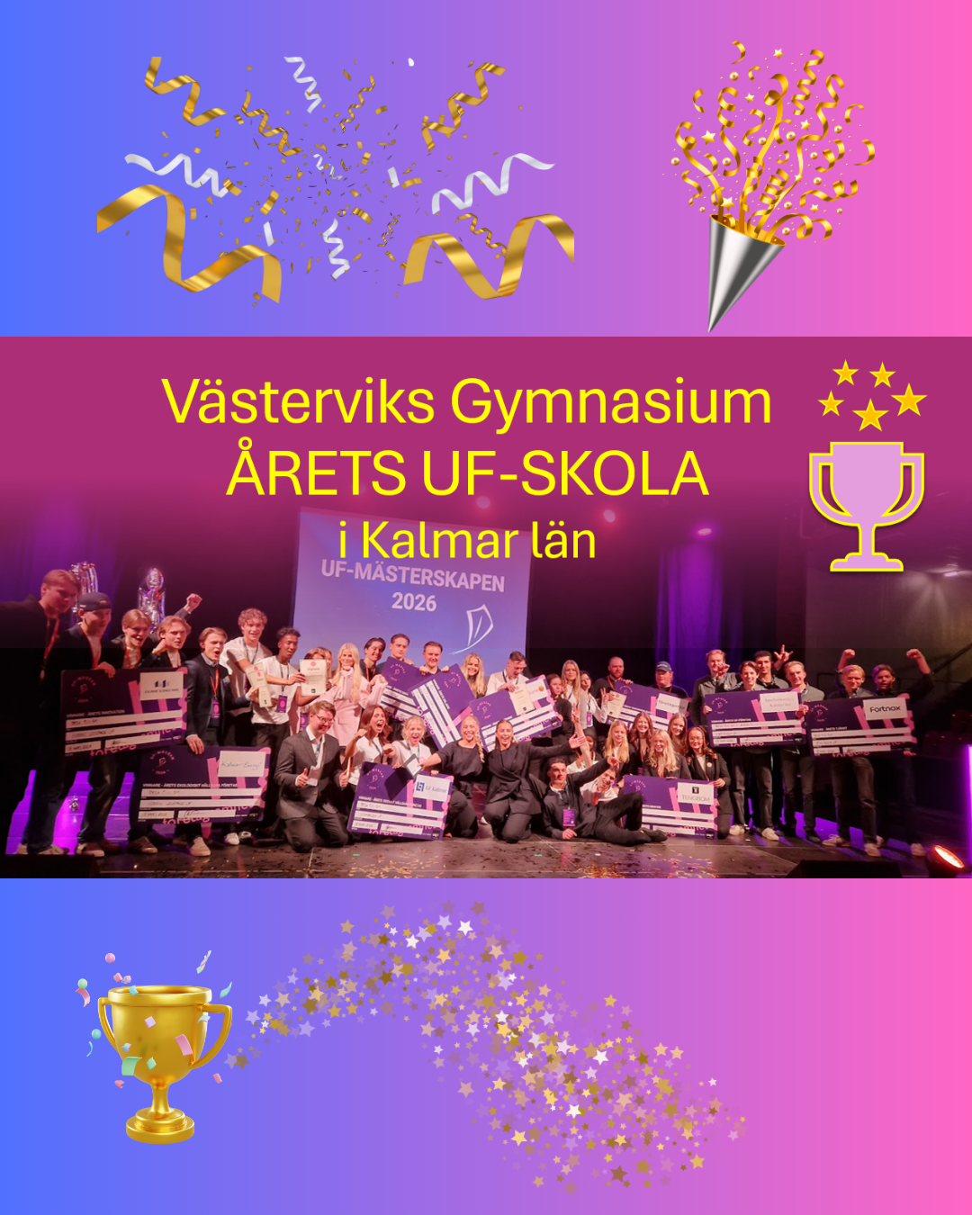 bild från prisutdelningen på UF mässa i Klamar.