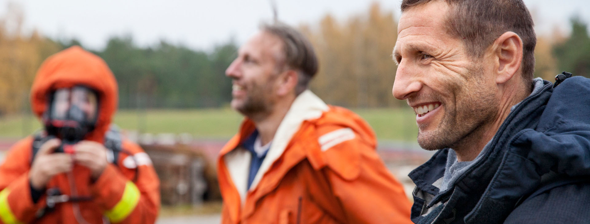 Brandmän som pratar. 