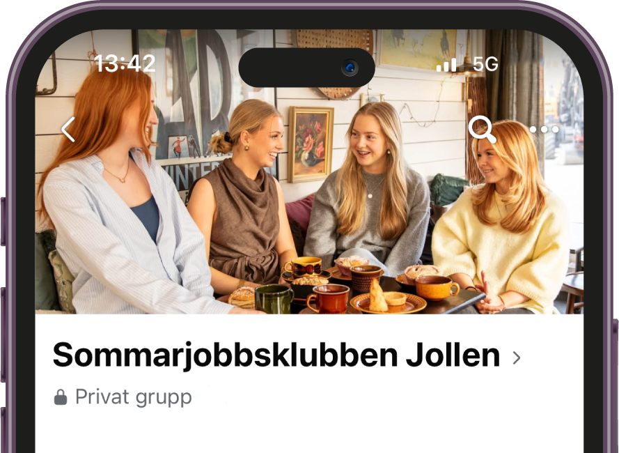 iPhone som visar skärmdump av Facebookgruppen Jollen.