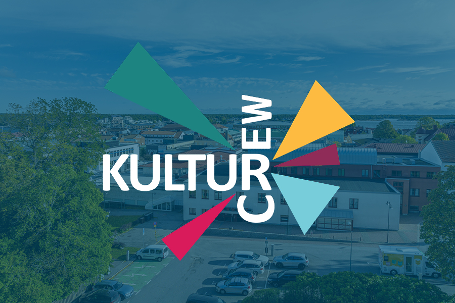 KulturCrew-loggan mot blå bakgrund