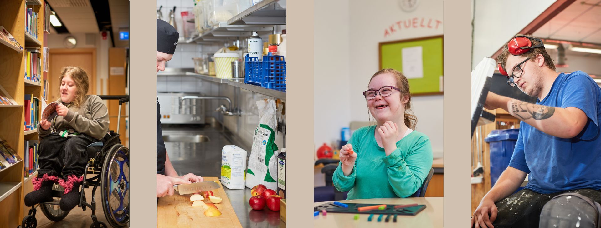 Fyra olika program från den anpassade gymnasieskolan.