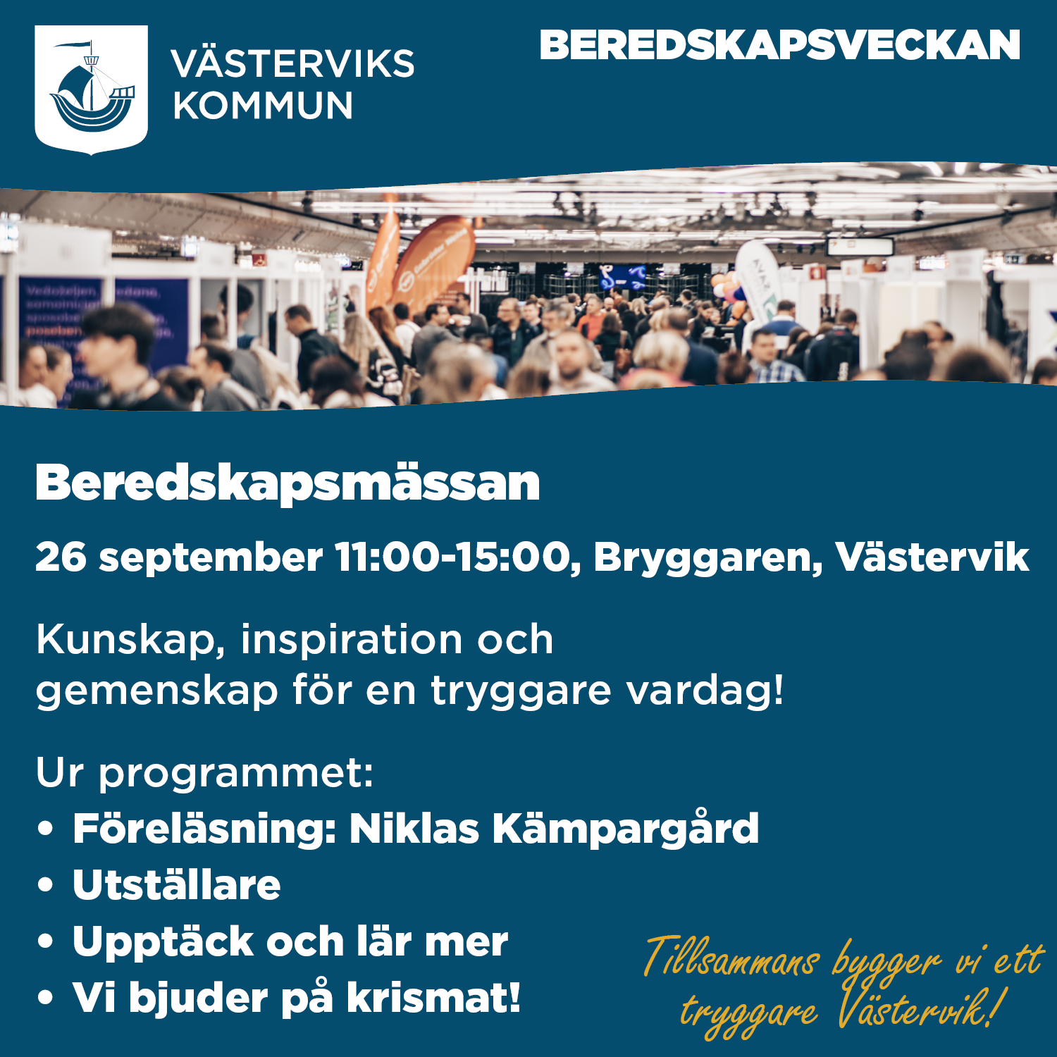 Det står samma text på bilden som den beskrivande texten för evenemanget