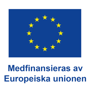 EU-flaggan med texten "Medfinansieras av Europeriska unionen".