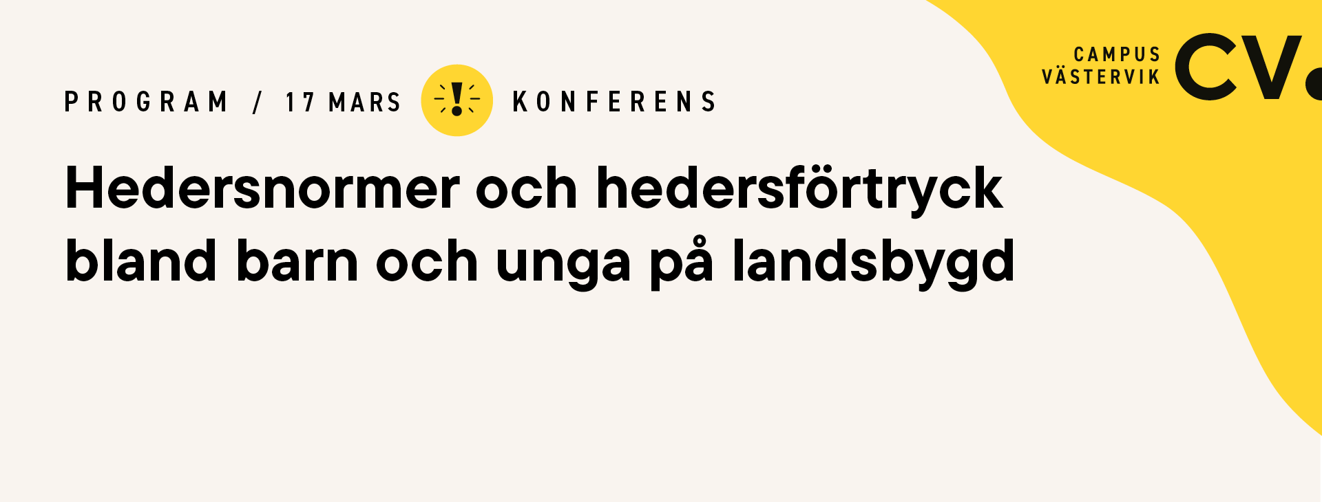 Information, banner, om konferens på Campus Västervik