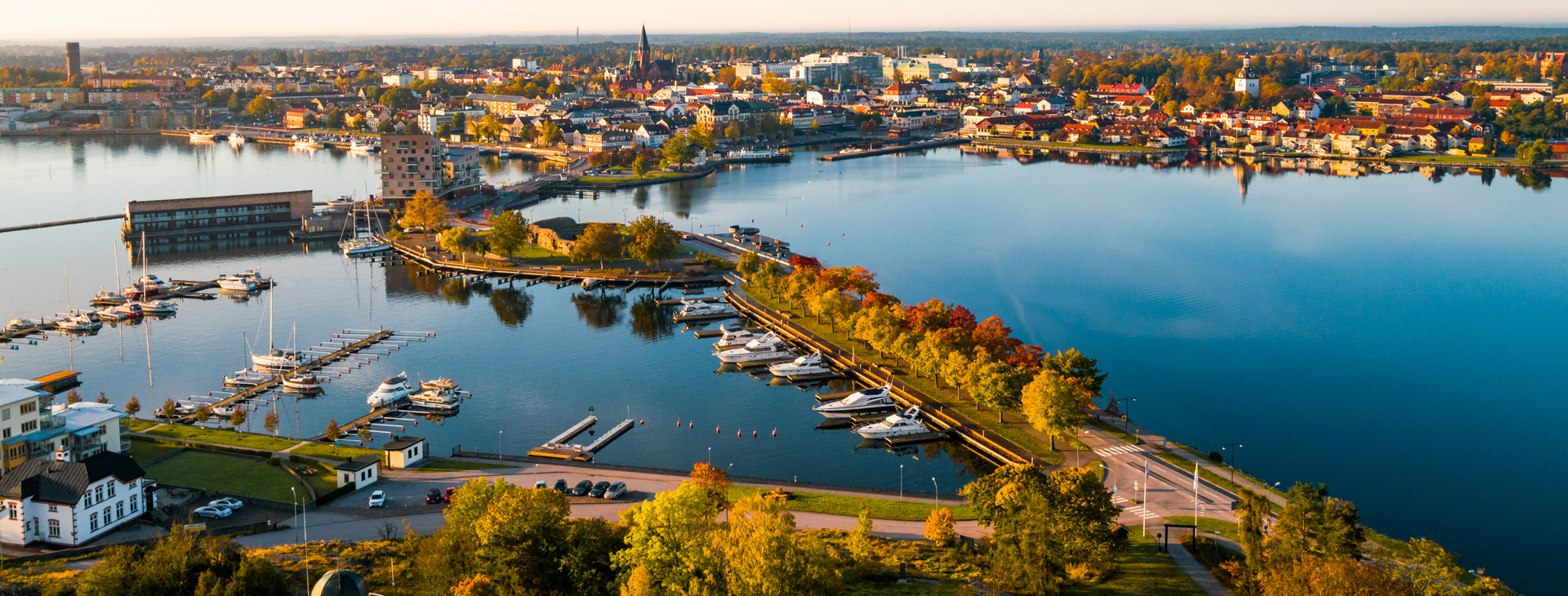 Västervik stad ovanifrån.