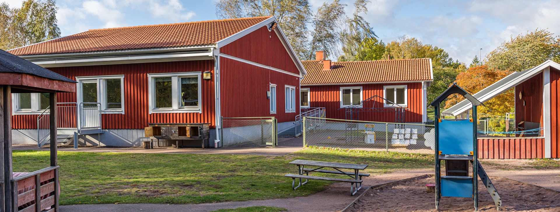 Vybild på exteriör Almviks förskola.