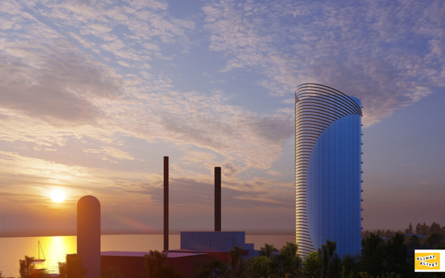 Ackumulatortanken i solnedgång