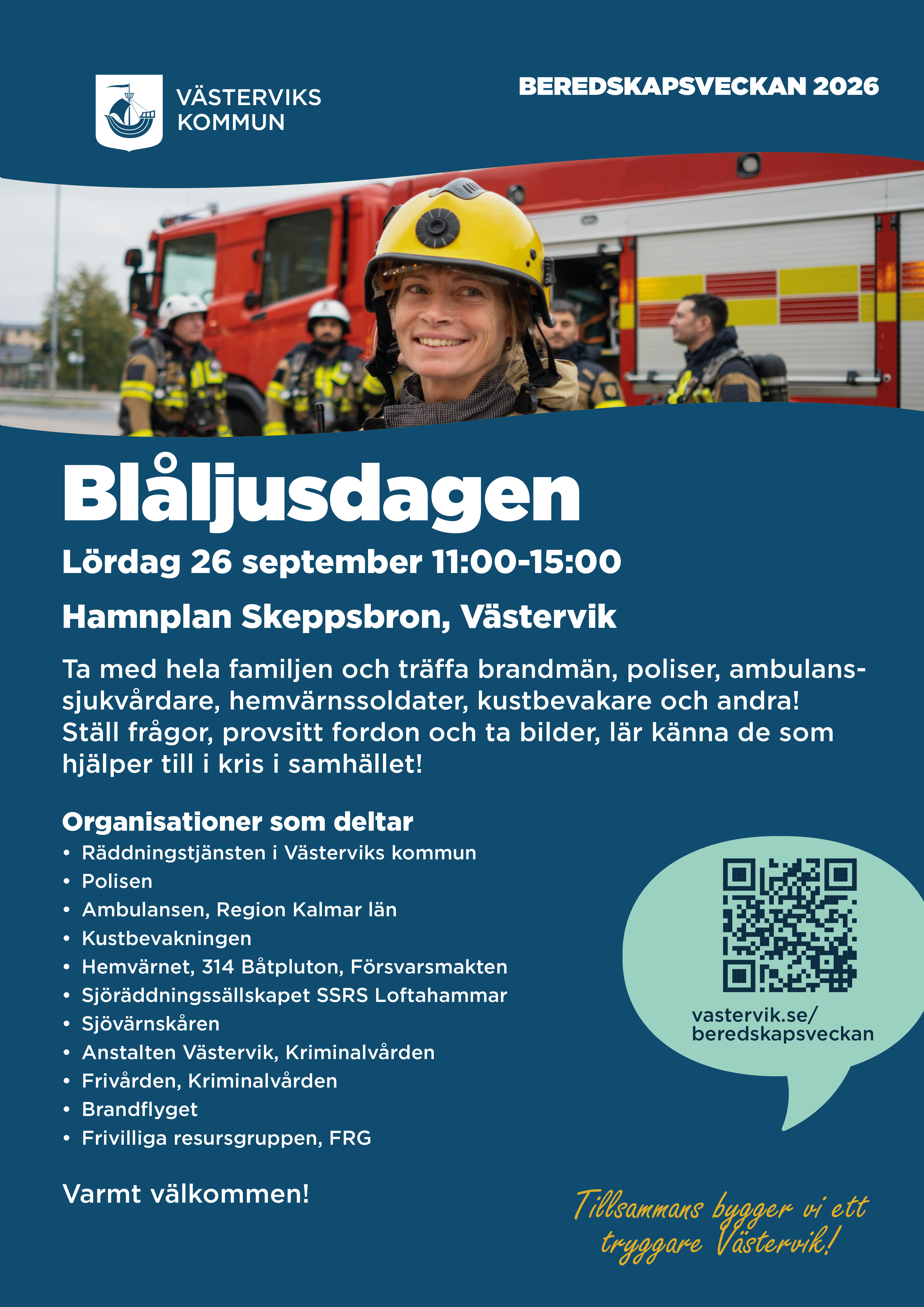 bild på affisch om Blåljusdagen på Beredskapsveckan