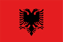 Bild på den albanska flaggan.