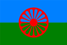 Bild på den romska flaggan.